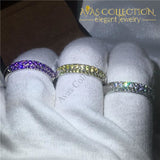 3 colors/ 10k White Gold Filled Eternity Ring - Avas Collection