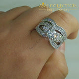 Classic Bridal Set - White Gold Filled Engagement Ring Rings