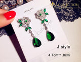 Luxury Green Stone Earrings Collection Drop