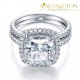 5 Ct Cushion Cut Engagement Ring Set Rings