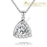 4 colors / Blue /Green/ White/ 925 Solid Silver Pendant Necklace - Avas Collection