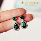 Luxury Green Stone Earrings Collection Drop