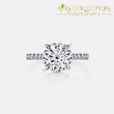 Four Prong 3 Ct Round Brilliant Cut Engagement Ring Rings