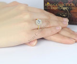 1.25 Ct Round Cut Cushion Halo Wedding Ring Rings