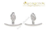Double Sided Pave Ear Cuff Stud Earrings