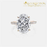 5 Carats Oval Cut Rose Women Wedding Rings Engagement Ring