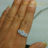 Three-Stone Heart Love Ring Rings