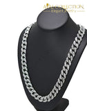 14K White Gold Filled Iced Out Techno Pave Men Watch Cuban Chain & Bracelet Set (All Of Them):