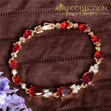 Shuangr Hot Gold Color Beautiful Waterdrop Austrian Crystal Bracelet For Women Wedding Party Jewelry