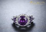 18k White Gold Filled Rings Purple Stone Luxury  Ring - Avas Collection