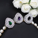 Dazzling Pear Drop 3 Piece Jewelry Set Blue / 7 Sets