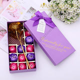 24K Gold Rose Flower+12Pcs Soap Flower Artificial & Dried Flowers