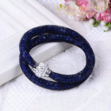 2 Strands Crystal Mesh Wire Bracelet/ Avas Collection Wrap Bracelets