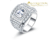 2.5 Ct Cushion Halo Men Ring / Sona Nscd Rings