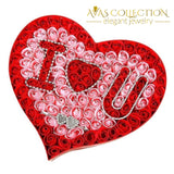 I Love You Heart-Shaped Flower Box Artificial & Dried Flowers