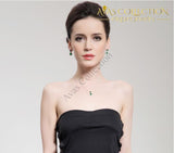 Created Emerald Water Drop 925 Sterling Silver Pendant Necklace - Avas Collection