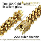Mens Miami Cuban Link Chain 18K Gold 15Mm Stainless Steel Curb Necklace With Cz Diamond Choker (24)