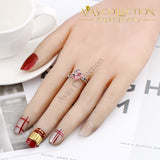 Red Poker Shape Joker Ring - Avas Collection