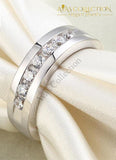 Round Cut Mens Bridal Wedding Band Rings