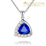 4 colors / Blue /Green/ White/ 925 Solid Silver Pendant Necklace - Avas Collection