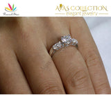 1.8 Carat Round Cut Solid 925 Sterling Silver Engagement Ring / High Polish - Avas Collection