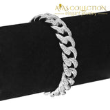14Mm Iced Out Cuban Link Bracelet Chain & Bracelets