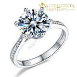 3 ct  Engagement Ring  Solid 925 Sterling Silver/ High Polished - Avas Collection