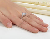 3 ct  Engagement Ring  Solid 925 Sterling Silver/ High Polished - Avas Collection
