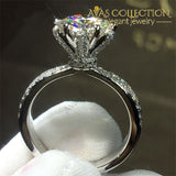 Flower 3 Carat Engagement Ring Rings