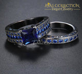 Couples Wedding Ring  Set/ Blue - Avas Collection