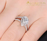 18k White Gold Filled Pear Shape Ring - Avas Collection