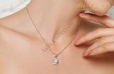 Purple / White Crown Cz Pendant Necklace 925 Sterling Silver Necklaces