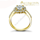 1.25 Ct Round Cut Cushion Halo Wedding Ring Rings