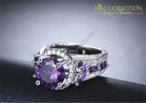 18k White Gold Filled Rings Purple Stone Luxury  Ring - Avas Collection