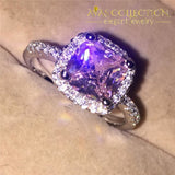 3CT Square Purple Luxury Ring 10k White Gold Filled - Avas Collection