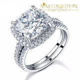 5 Ct Cushion Cut Engagement Ring Set Rings