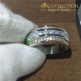 18K White Gold Filled Band Ring For Men Rings
