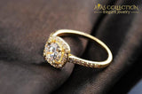 1 Carat Round 24K Gold Filled Engagement Ring - Avas Collection
