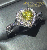 1 Carat Yellow Heart Ring Rings