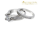 His & Hers 10KT White Gold Filled Princess Cut/ Men Stainless Steel - Avas Collection