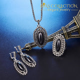 Black Resin Stone Jewelry 3 Pcs Set Sets
