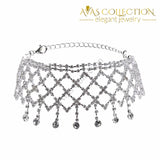 Multi Layer Tassel Rhinestone Choker Necklace - Avas Collection