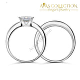 2-Pcs 1 Ct Princess Cut Ring Rings