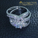 Classic Bridal Set - White Gold Filled Engagement Ring Rings