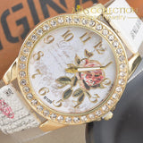 Flower Rhinestone Watch Womens Watches