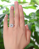 3 Carat Cushion Cut Engagement Ring Solid 925 Sterling Silver / High Polished - Avas Collection