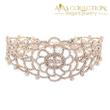 Silver /gold Color Flower Luxury Sparkling Crystal Choker Necklace Rhinestone Necklaces