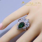 925 Sterling Silver Green Created Emerald Women 4PCS Jewelry Set - Avas Collection