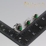 925 Sterling Silver Green Simulated Emerald Elegant Women Jewelry Set - Avas Collection