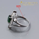 925 Sterling Silver Green Simulated Emerald Elegant Women Jewelry Set - Avas Collection